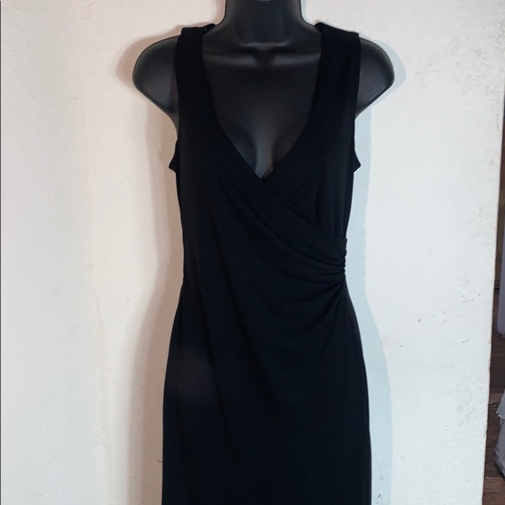 Ruby™️ plain black dress with plunge neckline
